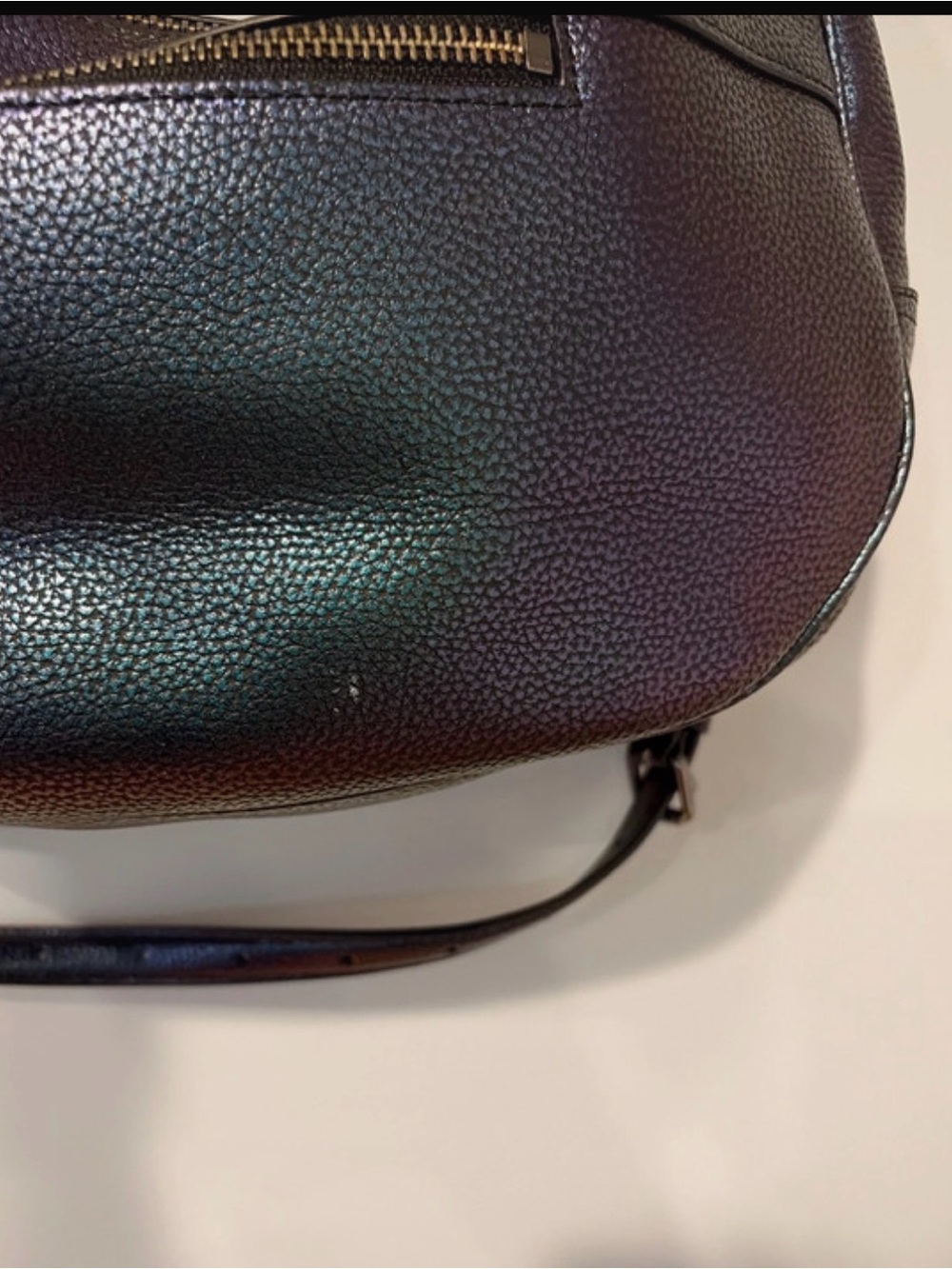 Coach Harley Iridescent Leather Hobo Bag - Teal/Green Shimmer RARE - Picture 4 of 9